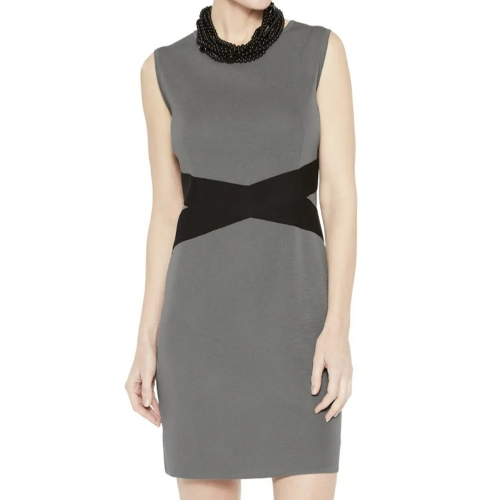 Misook Contrast Twist Waist Sheath dress XL